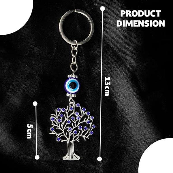 Evil Eye Tree of Life Keychain – Protective Nazar Charm Keyring Gift keychain alternate view